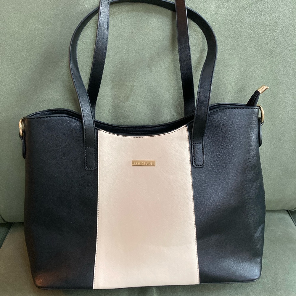 Elim & Paul - Elegant Black and White Tote Bag